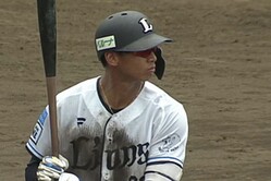 オイシックス新潟戦に出場した西武・古川雄大【画像：パーソル パ・リーグTV】