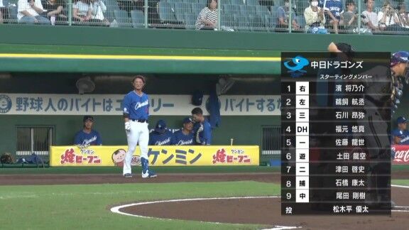 中日2軍、松木平優太が先発へ　石川昂弥もスタメン入り