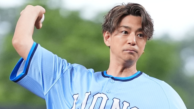 俳優・三浦翔平さんが西武戦で人生初の始球式登板、ロックバンド・FLOWも“競演” – SPAIA 三浦翔平さん,球団提供