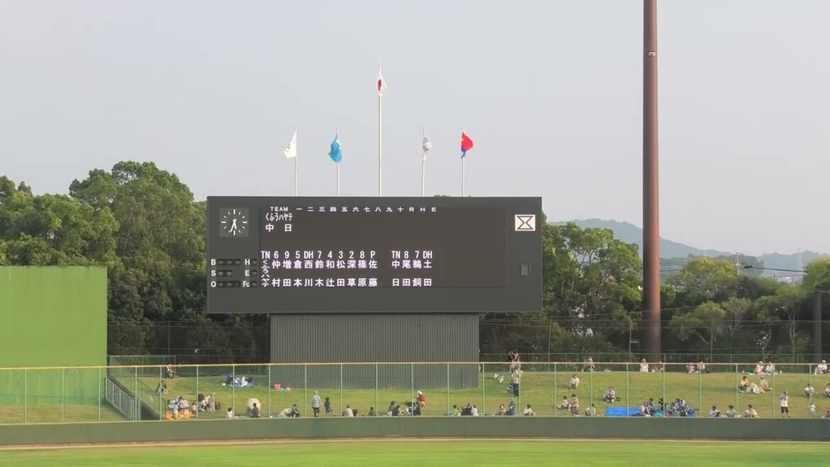【豊橋球場】2025/8/24 中日ドラゴンズ VS くふうハヤテベンチャーズ スタメン選手紹介 先発 岡田俊哉投手がウォーミングアップする姿も