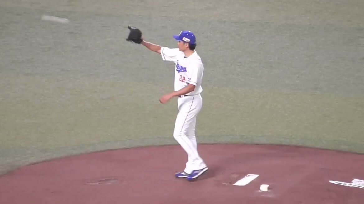 気合を入れて投球練習する大野雄大！！