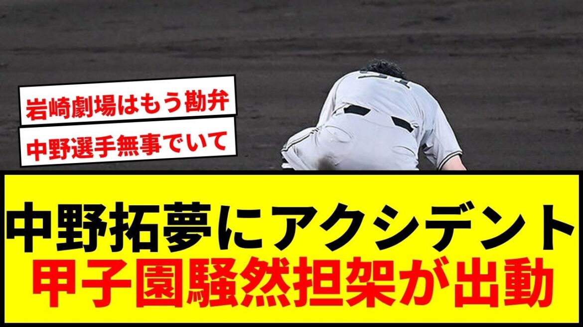【速報】阪神・中野拓夢にアクシデント発生！走者と交錯し途中交代、甲子園騒然