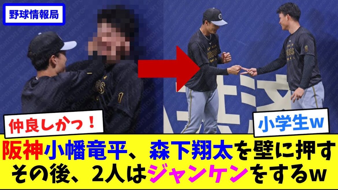 阪神小幡竜平、森下翔太を壁に押す...その後、2人はジャンケンをするw【ネット反応集】