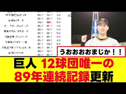 【朗報】巨人、1936年から現在まで89年連続記録更新ww 【朗報】巨人、1936年から現在まで89年連続記録更新ww