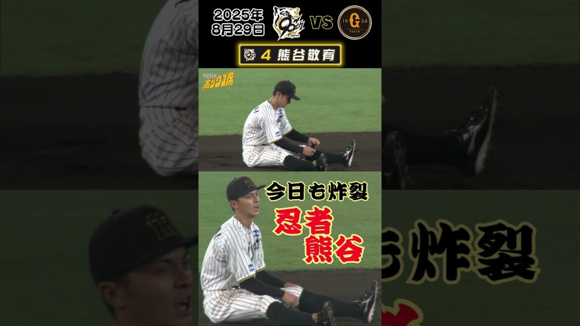 【今日の忍者熊谷！ 】今日もさすがの守備範囲の広さを披露！魅せる守備！（2025年8月29日 阪神ー巨人）  #サンテレビボックス席 #shorts