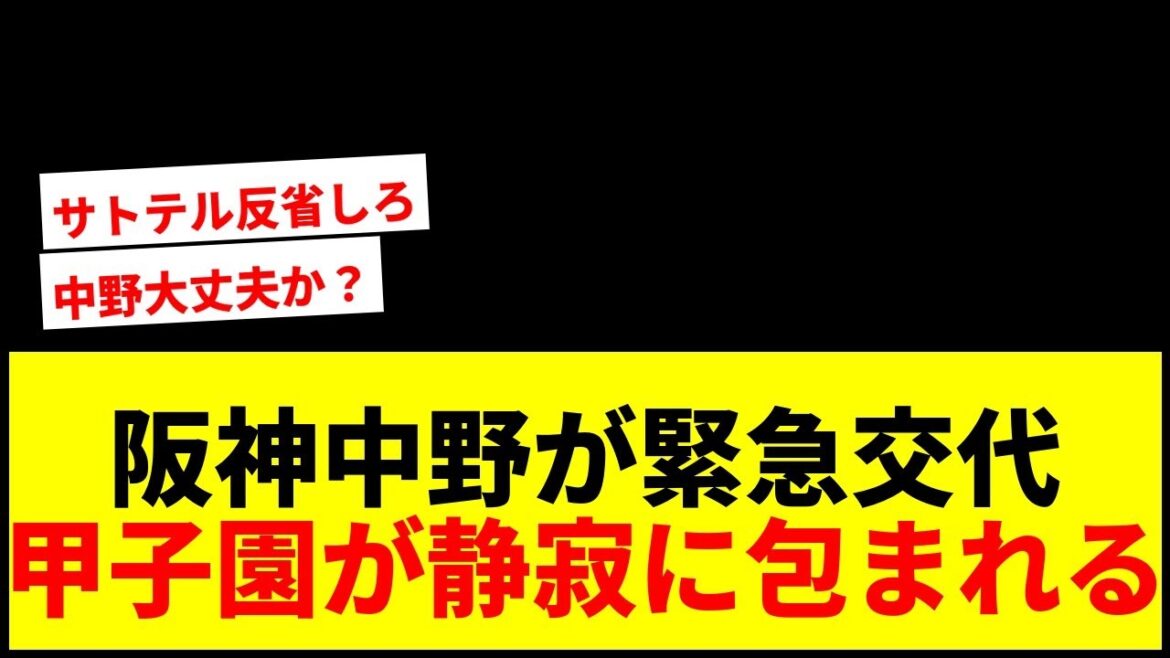 【速報】阪神中野、浅野と交錯し緊急交代！甲子園が静寂に包まれる衝撃アクシデント