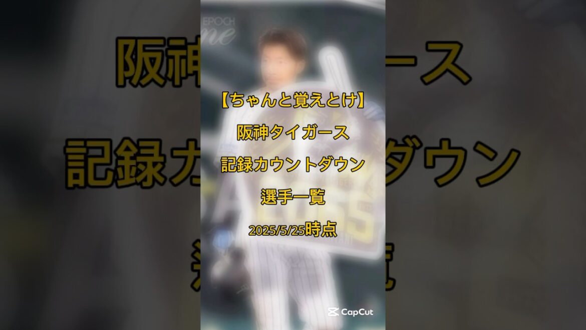【阪神タイガース】記録カウントダウン選手一覧 #shorts #佐藤輝明 #ホームラン