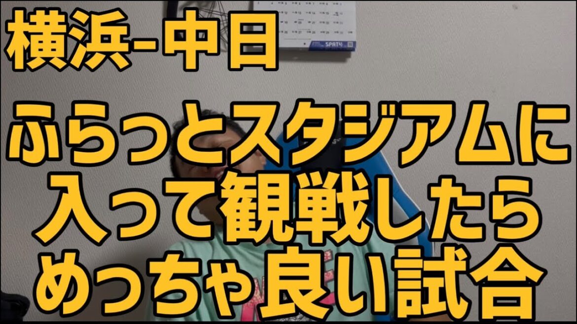8月29日横浜-中日　ふらっとスタジアムに入って観戦したらめっちゃ良い試合