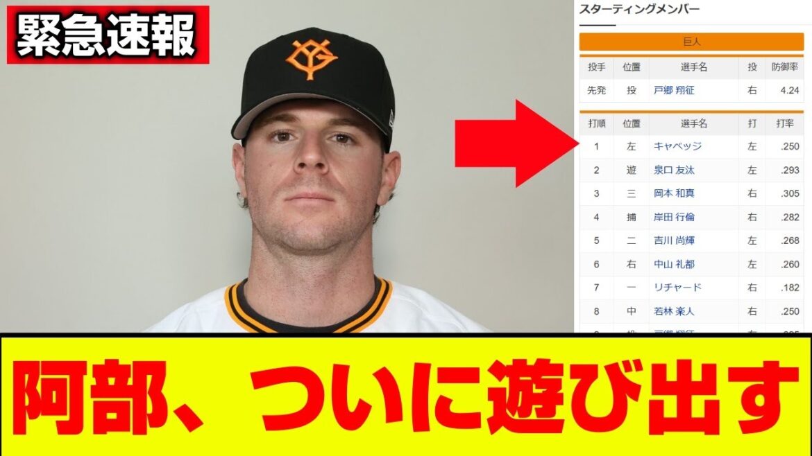巨人阿部監督、ついにスタメンで遊び出してしまう【読売ジャイアンツ】