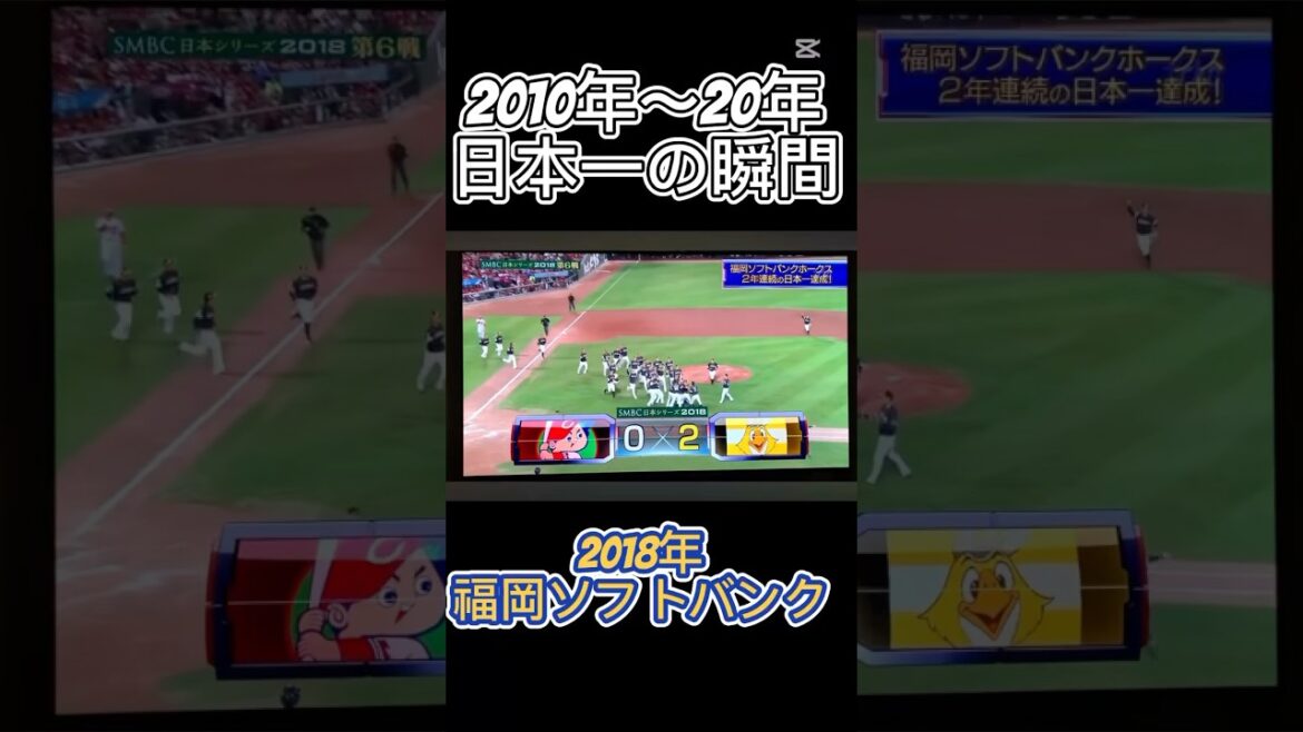 2010年〜20年日本シリーズ優勝の瞬間#プロ野球  #日本シリーズ #日本一 #日ハム #ソフトバンクホークス #巨人 #千葉ロッテマリーンズ #優勝