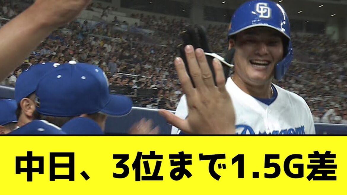 中日、3位まで1.5G差wwwwwww【なんJ反応】