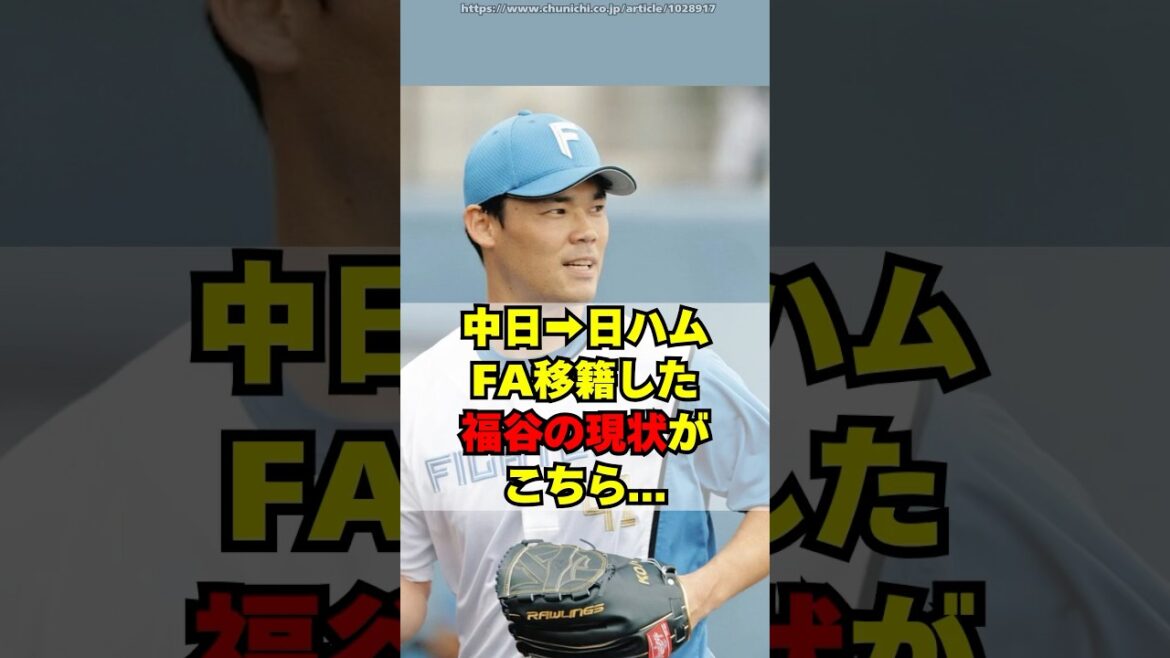 中日→日本ハムへFA移籍の福谷の最新の状況が・・・