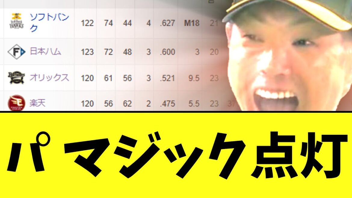 パリーグ　ソフトバンクマジック18が点灯