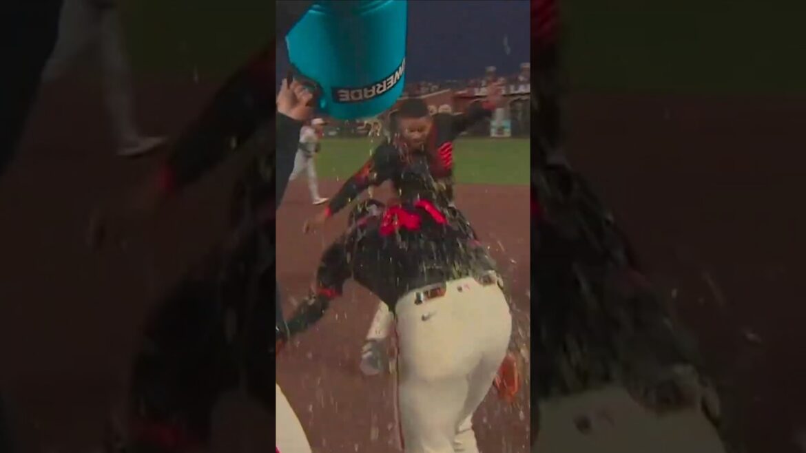 Wilmer Flores Wins a 9 Pitch Battle against Mason Miller with a Walk Off Walk!