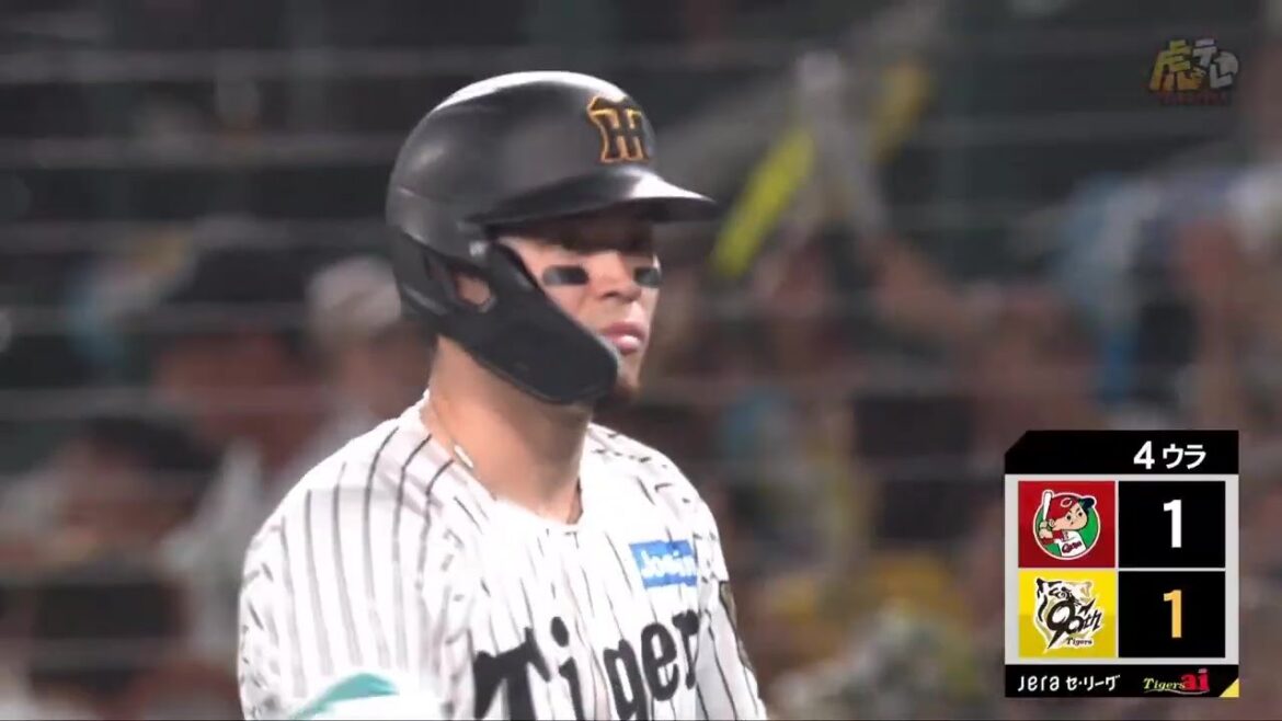 【同点タイムリー】4回裏 #佐藤輝明 選手が一死1・2塁のチャンスにライト前タイムリーヒット！【2025/9/5 Ｔ－Ｃ】