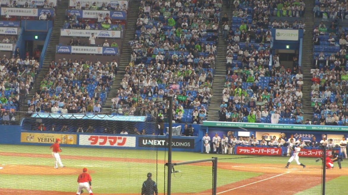 ヤクルト 山崎晃大朗 引退試合 最後の打席でレフト前ヒット　ヤクルト vs 広島　2024年10月3日(木) 神宮球場