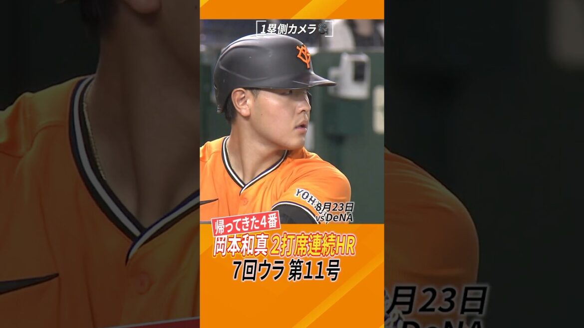 【2打席連続HR】#巨人 #岡本和真 #復帰 #東京ドーム #ジャイアンツ #日テレスポーツ #shorts