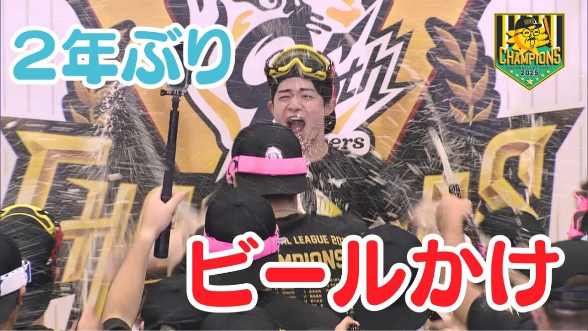 【ビールかけフルVer.】何度見ても気持ちいい！選手の笑顔がまぶしすぎる！（2025年9月7日）  #サンテレビボックス席