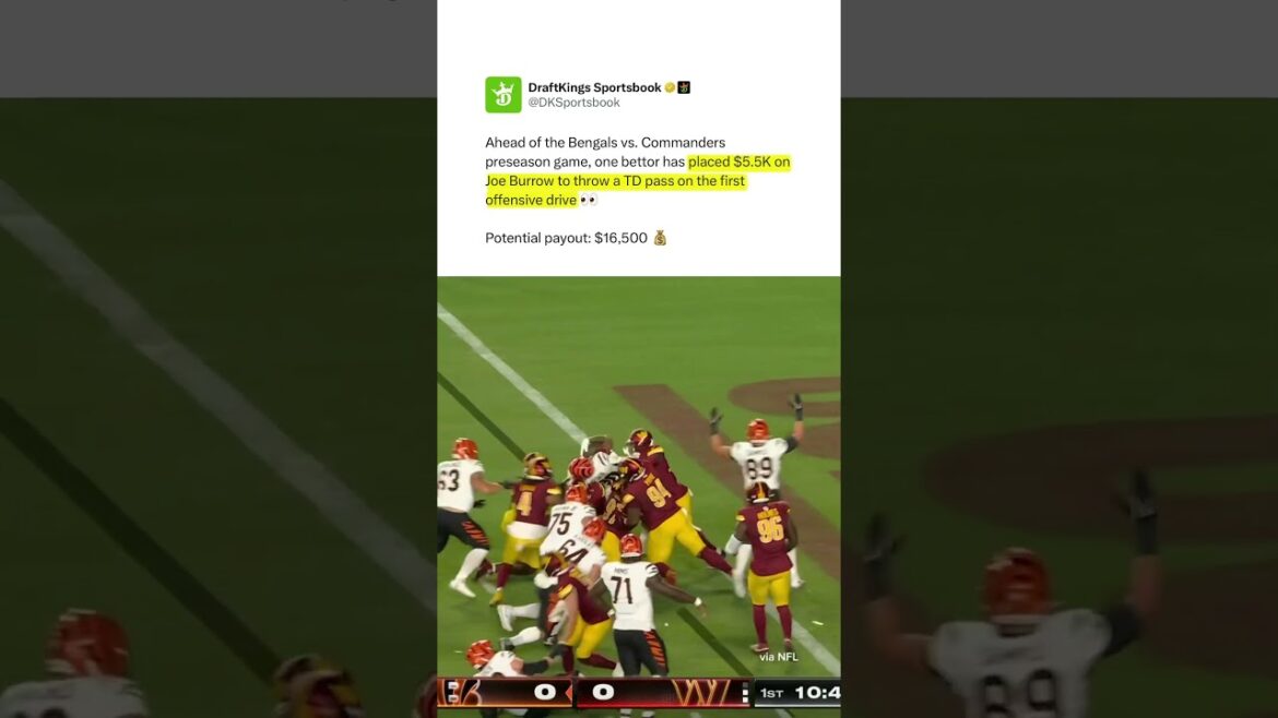 Losing $5.5K on a Chase Brown 1-yd TD run has to hurt 😭 #nfl #nflfans #joeburrow #bengals