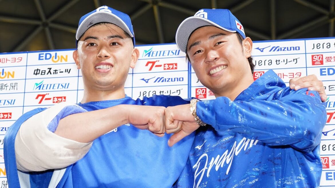 2025年8月9日 ヒーローインタビュー #松山晋也 投手 #髙橋宏斗 投手 #井上一樹 監督