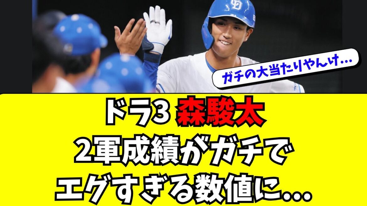 【中日】ドラ３ルーキー・森駿太の２軍成績エグすぎる・・・