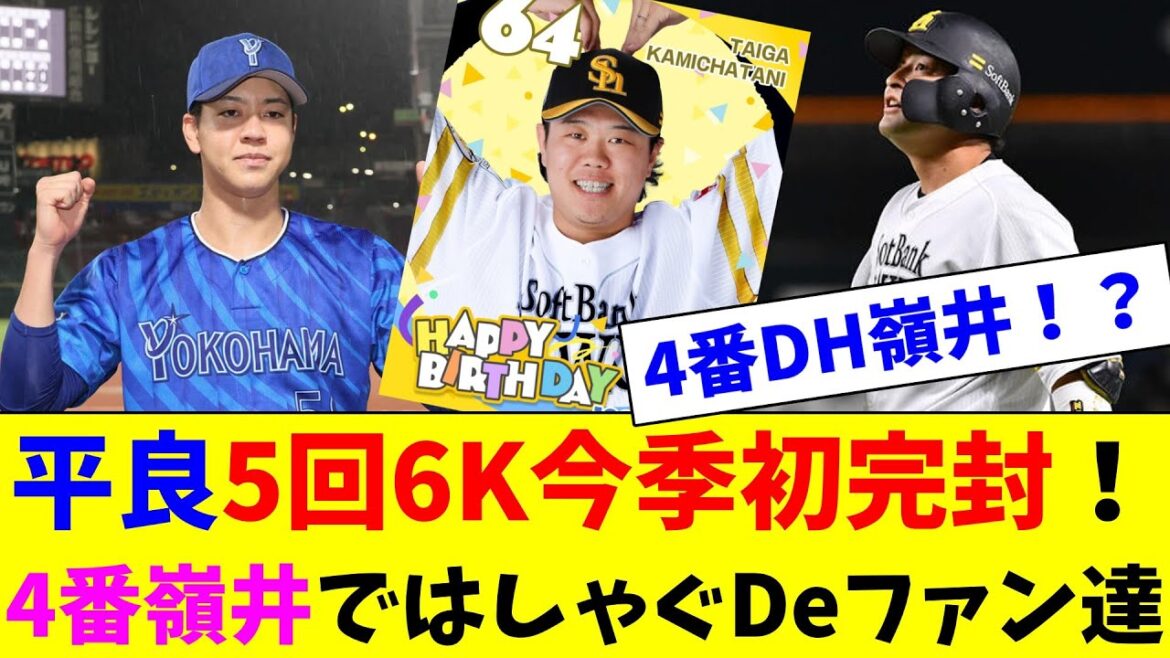 平良5回6K今季初完封！ほぼ雨が降ってたので4番嶺井ではしゃぐDeファン達
