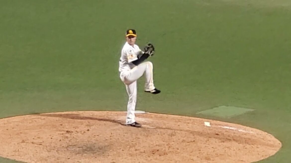 20240907　福岡ｿﾌﾄﾊﾞﾝｸﾎｰｸｽ時代の笠谷俊介が登板！　投球練習　タマスタ筑後　兵、走る　B'z