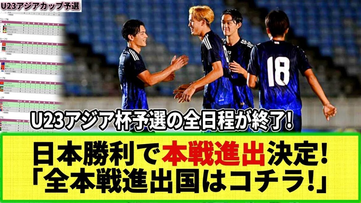 【U23アジア杯予選】全日程が終了!! 本戦進出国16か国はどこに!? U-22日本代表も圧勝で本戦進出決定！