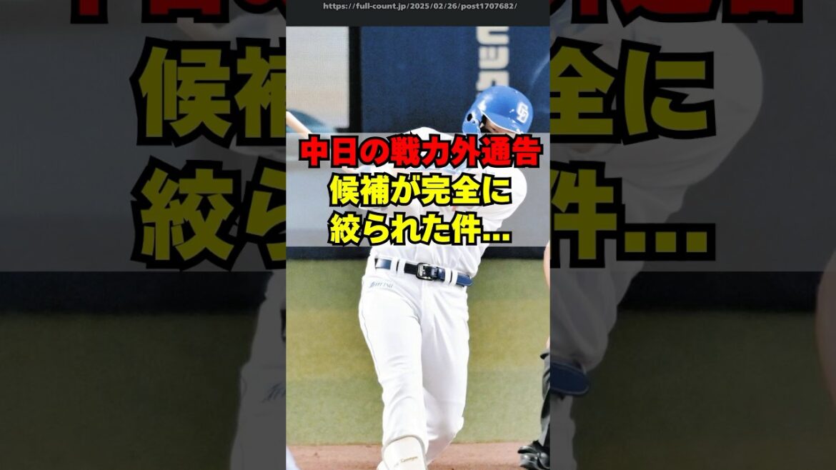 中日ドラゴンズの戦力外通告候補、完全に絞られる・・・