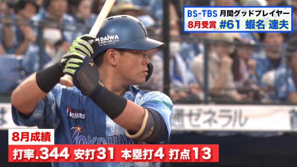 BS-TBS月間グッドプレイヤー賞　25年8月の受賞は蝦名達夫選手！【ハイライトシーン】