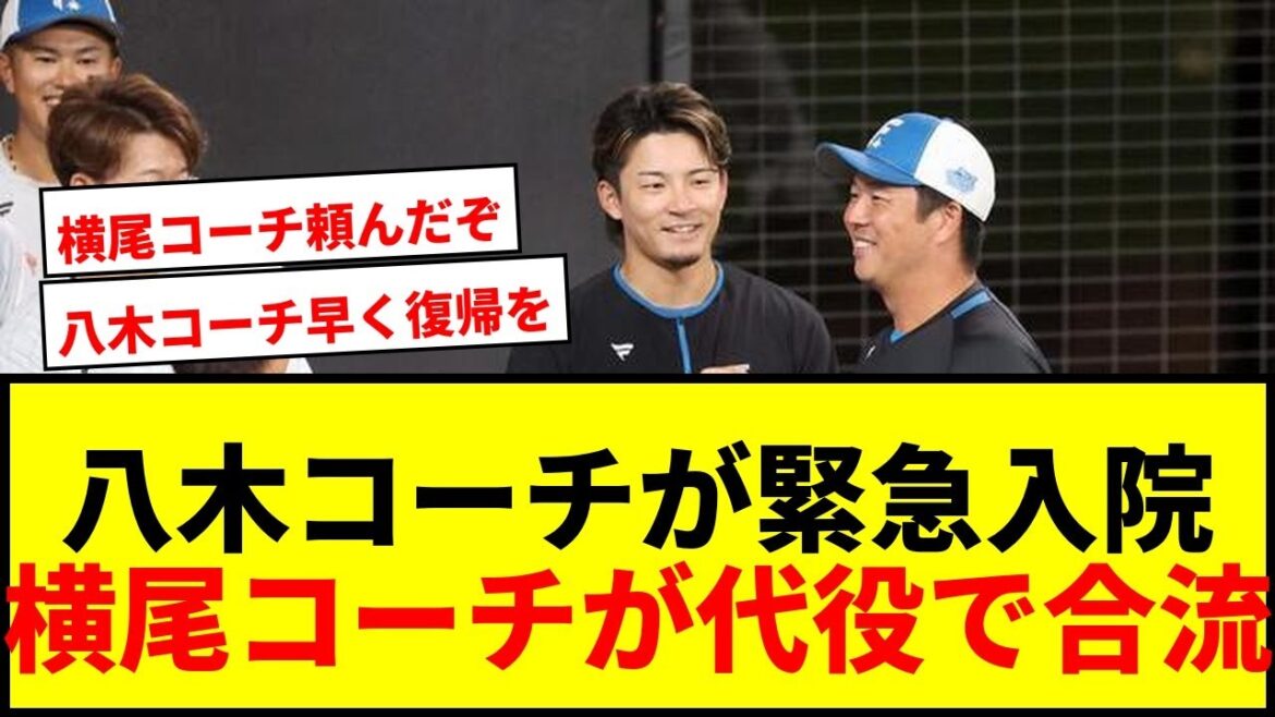 【速報】日本ハム八木コーチが頭部直撃で入院!横尾コーチが緊急一軍合流でチームを救う 【速報】日本ハム八木コーチが頭部直撃で入院!横尾コーチが緊急一軍合流でチームを救う