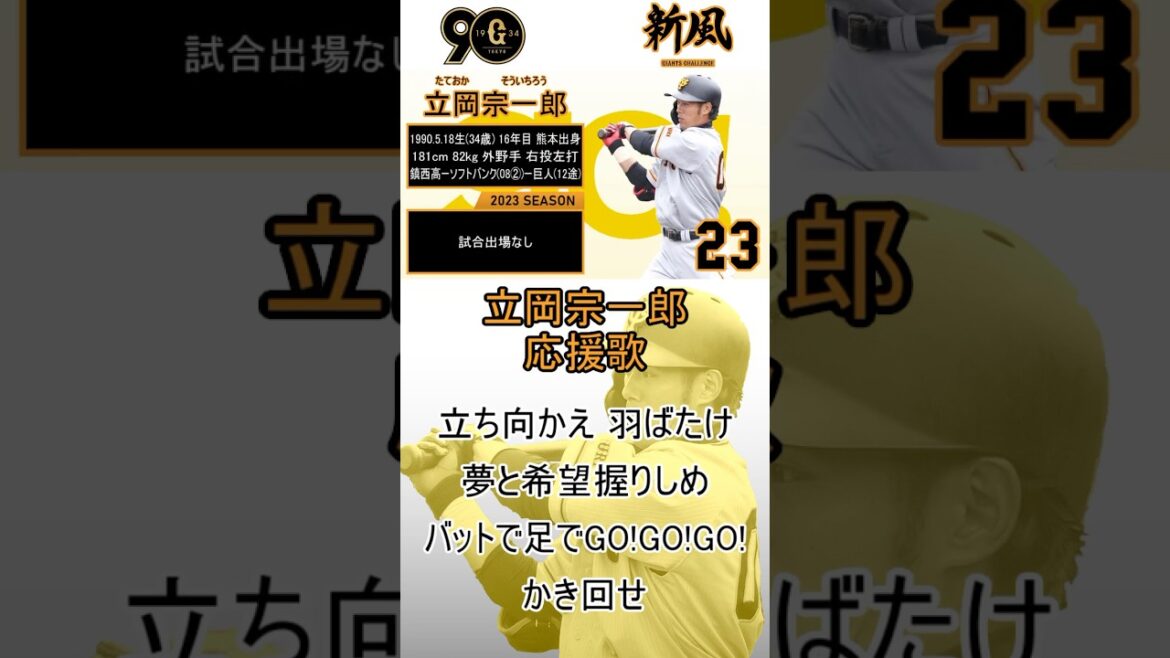 立岡宗一郎 応援歌