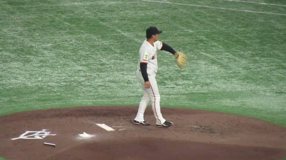 【野球選手フォーム集】巨人 馬場皐輔の投球フォーム（読売ジャイアンツ対 ヤクルトスワローズ 2025年8月5日）