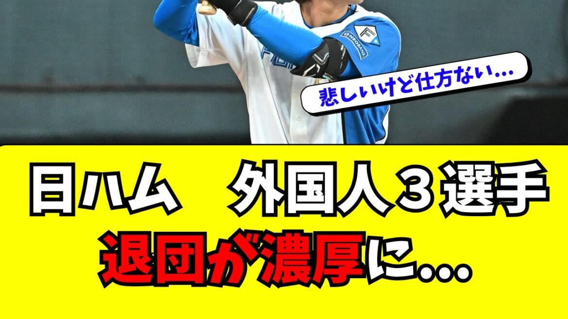 【日本ハム】外国人３選手の退団が濃厚に・・・
