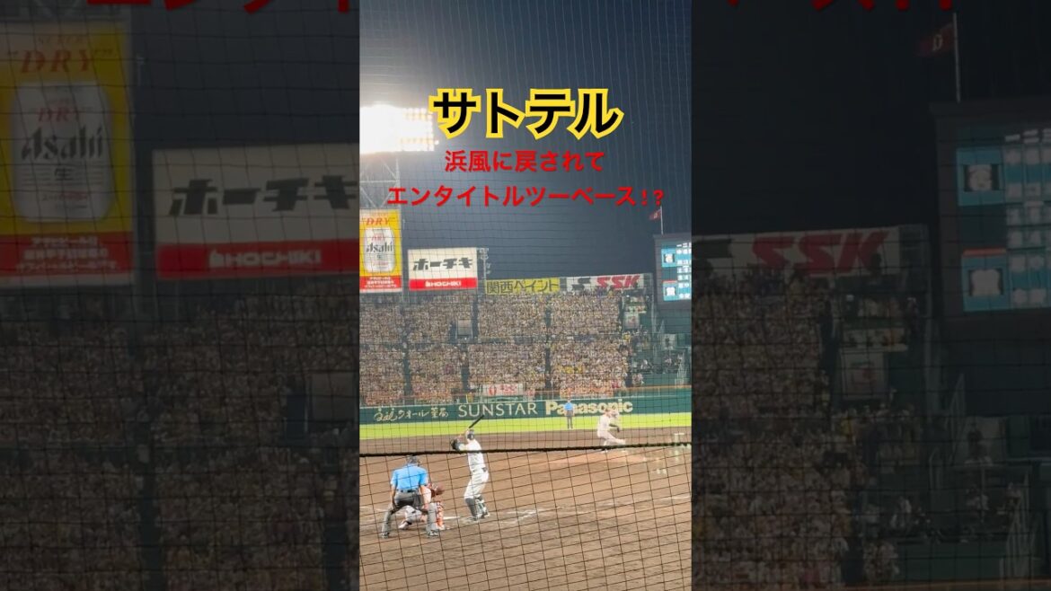 浜風に戻された摩訶不思議なエンタイトルツーベース #佐藤輝明 #阪神タイガース #shorts