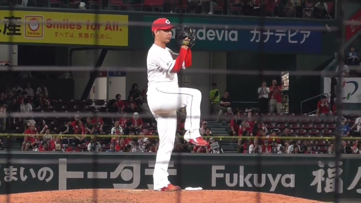 2025年9月3日 広島東洋・森浦  大輔 投手の準備投球（イニング中外）