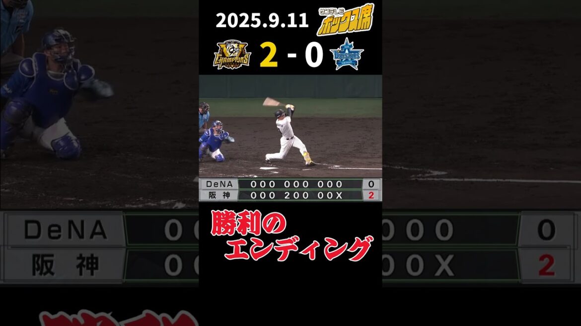 【9/11 阪神—DeNA 勝利のエンディング】優勝決定後初のエンディングV！やっぱりこれが一番やぁ！（2025年9月11日）  #サンテレビボックス席 #shorts
