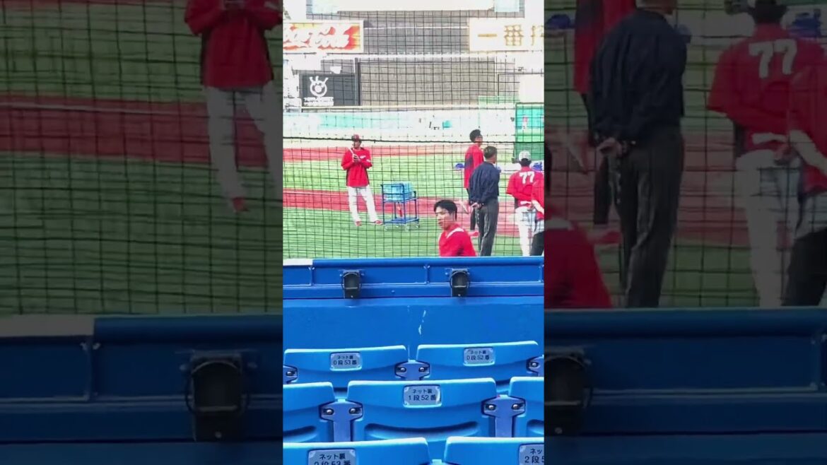 石原選手のティーバッティング