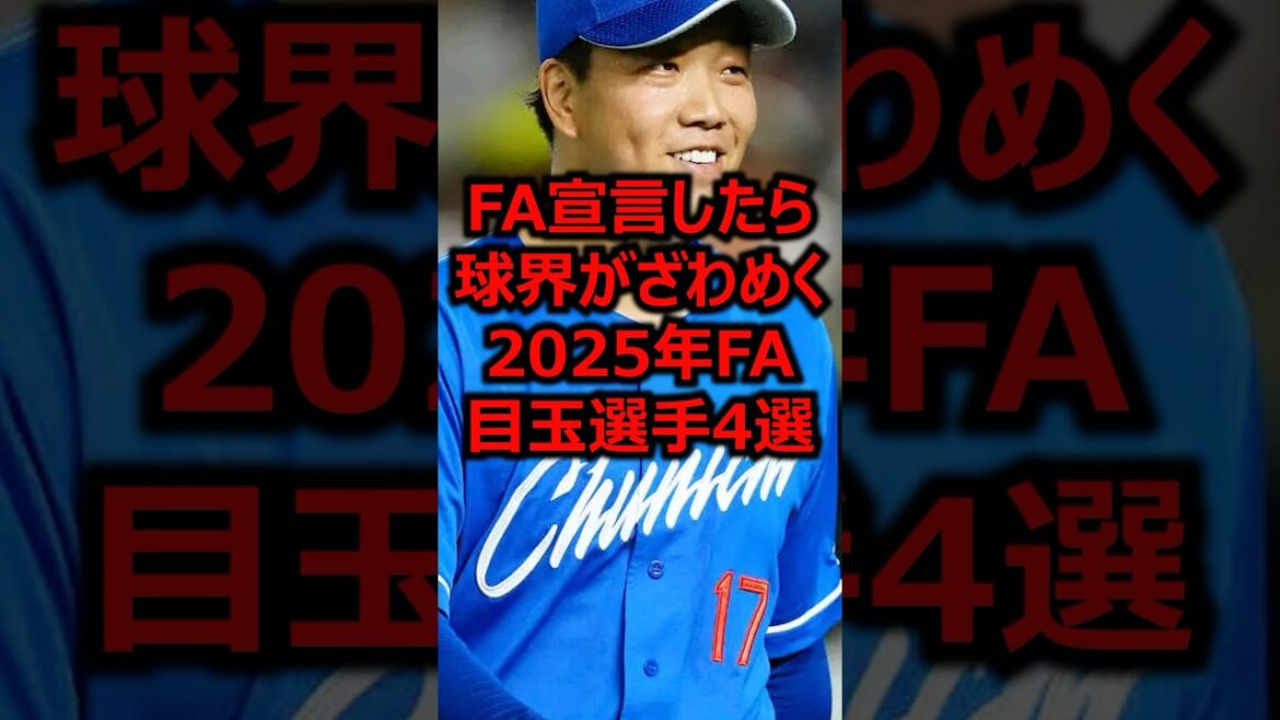 FA宣言したら球界がざわめく2025年FA目玉選手4選 #プロ野球 #中日ドラゴンズ #柳裕也