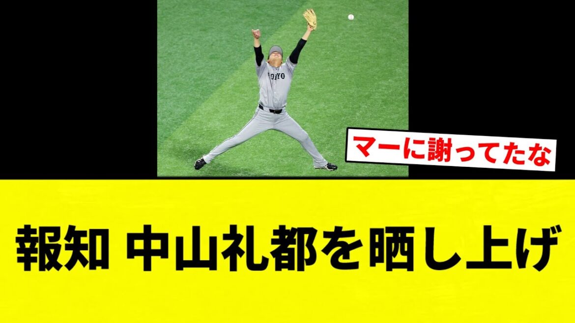 【さらしあげてんねん！】報知 中山礼都を晒し上げ【プロ野球反応集】【2chスレ】【なんG】