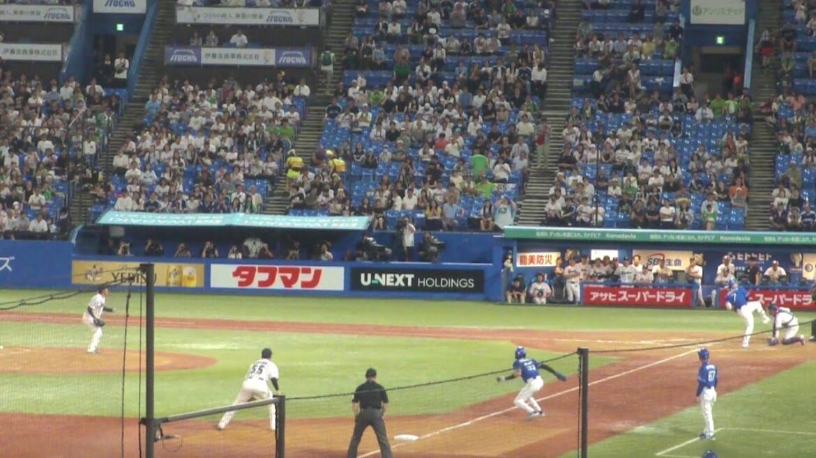 中日 福永裕基 デッドボール　ヤクルト vs 中日　2025年9月10日(水)　神宮球場