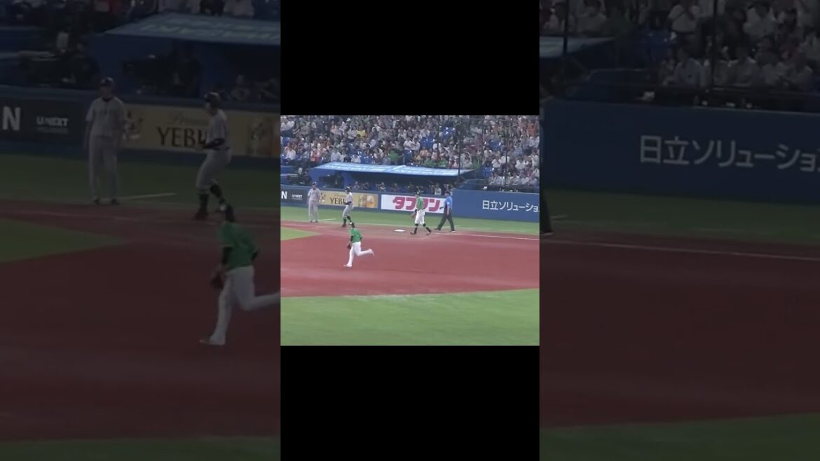 立岡宗一郎の強いショートへの打球 長岡秀樹の守備（2024年7月5日ヤクルトスワローズ対 読売ジャイアンツ）