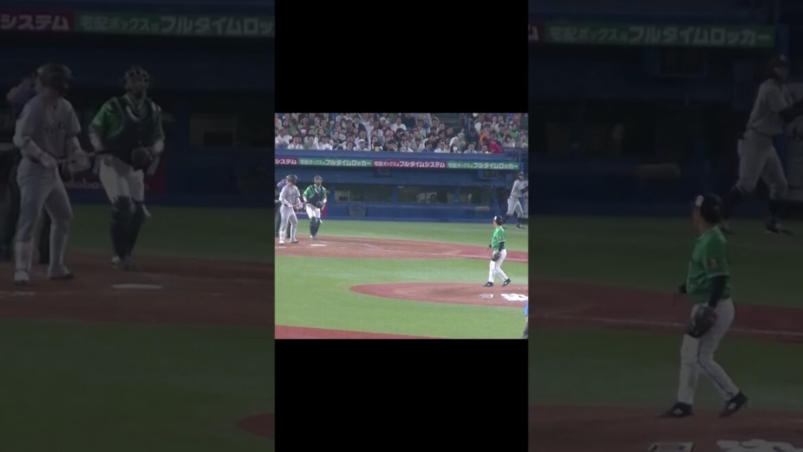 ピンチで大城卓三を三振にとる小川泰弘（2024年7月5日ヤクルトスワローズ対 読売ジャイアンツ）