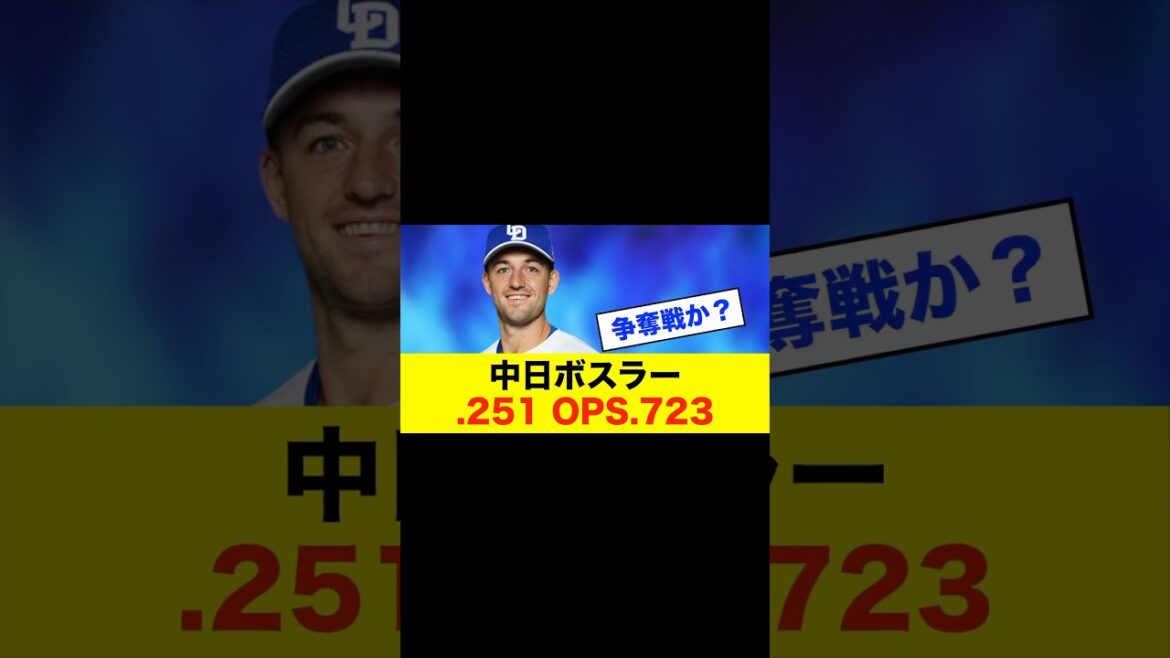 【助っ人】中日ドラゴンズ「ボスラー」打率.251 13本52打点 OPS.723の評価は？ #中日スレ #プロ野球 #野球 #野球スレ #中日ドラゴンズ