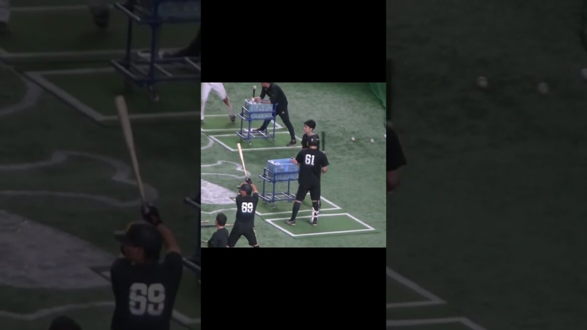 ソフバン川村友斗のティーバッティング【読売ジャイアンツ対ソフトバンクホークス2024年5月30日】