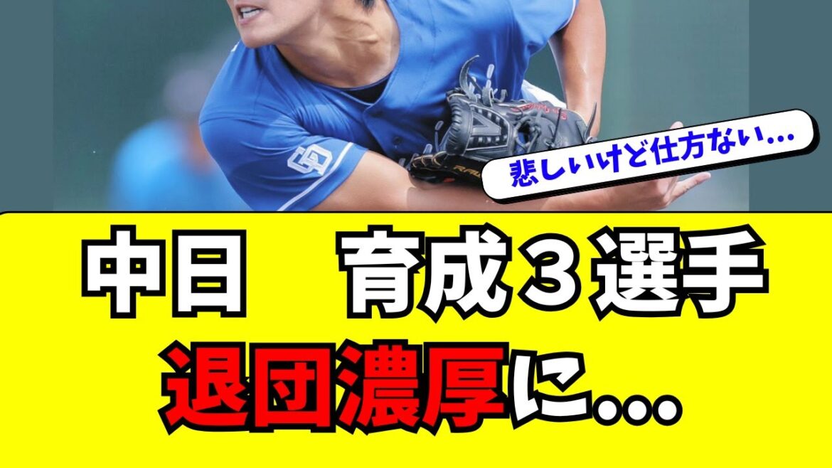 【中日】育成３選手の退団が濃厚になってきている件・・・