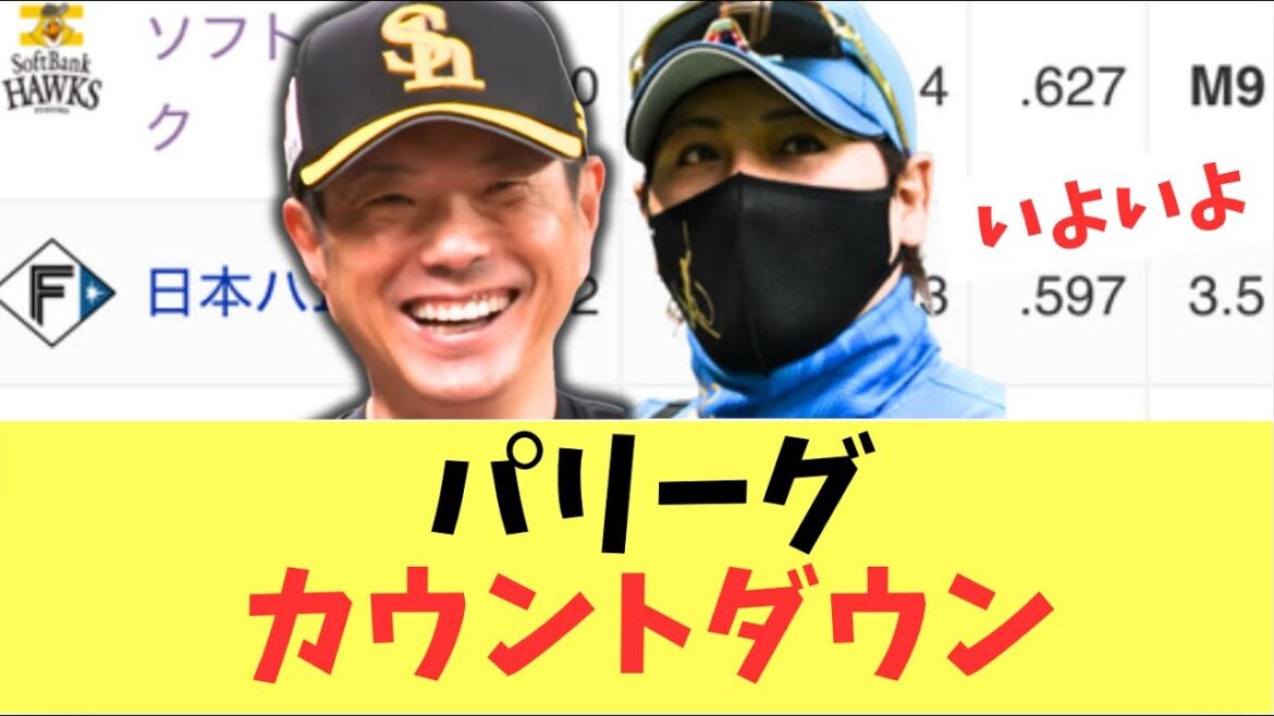 【いよいよ】ソフトバンクホークスは日ハムとゲーム差が3.5！になりついにマジック9で1桁に突入！