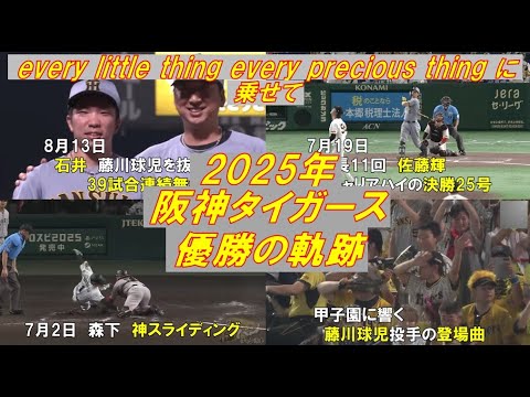阪神タイガース優勝の軌跡 「every little thing every precious thing」にのせた2025シーズンハイライト 阪神タイガース優勝の軌跡 「every little thing every precious thing」にのせた2025シーズンハイライト