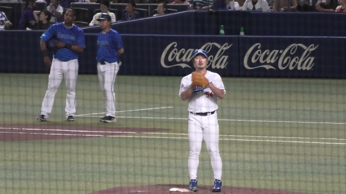 中日ドラゴンズ 藤嶋健人投手 投球練習 涌井秀章投手は降板 2025/9/18 バンテリンドーム