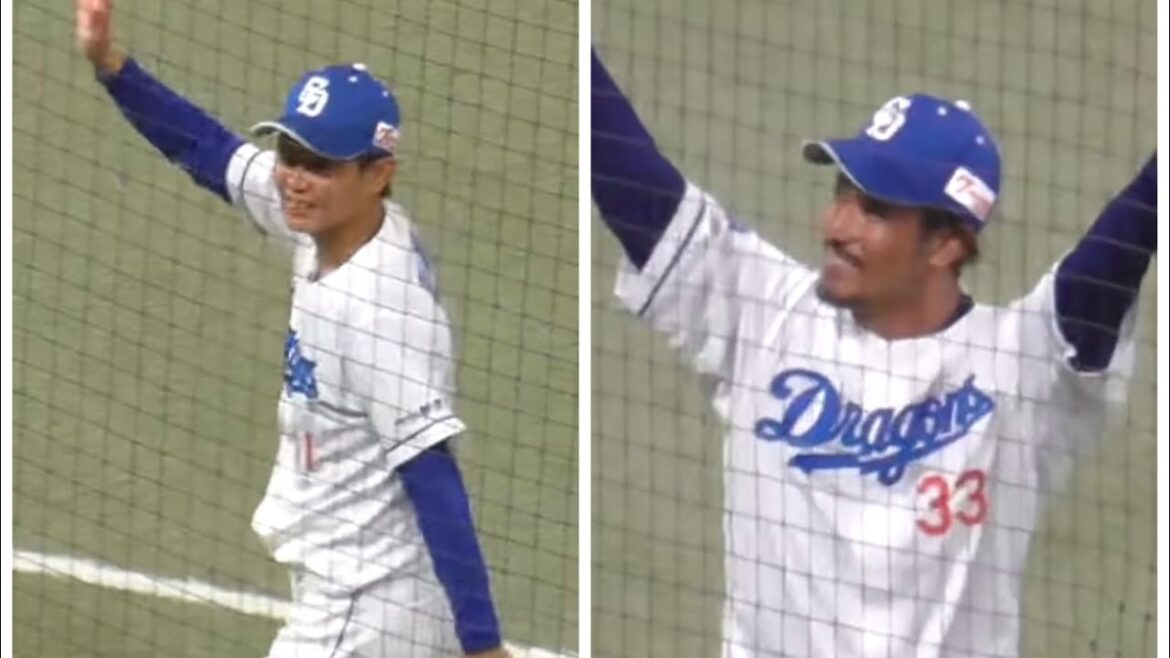 岡田俊哉  祖父江大輔がファンの声援に応えドーム一周　中日ドラゴンズVS東京ヤクルトスワローズ　2025/09/20